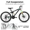 BestParts 24 Inch Mountain Bike for Adults Teens, Dual Suspension MTB Bicycle with 21-Speed & Disc Brakes, Trail Commuting Use, Grey - 2 of 4