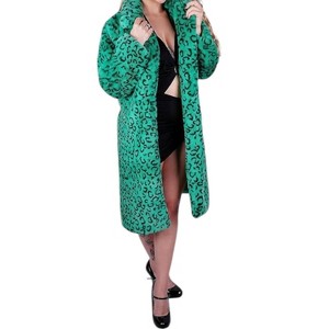 Women's Faux Fur Leopard Mid Length Coat - Western F.a.s.h.i.o.n - 1 of 3