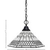 Toltec Lighting Any 1 - Light Pendant in  Matte Black with 16" Pewter Art Glass Shade - 2 of 2