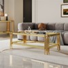 RISOKEYS Double Layer Tempered Glass Coffee Table - Mirror Finish Stainless Steel Frame, Modern Living Room Furniture, Elegant Gold Tone Table - 4 of 4
