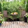 Tangkula 4PCS Patio Swivel Bar Stools Chairs 360 Rotation Barstool Armrest Brown - 4 of 4