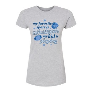Women's - Instant Message - My Favorite Sport Is Whatever My Kid Is Playing Fitted Graphic T-Shirt - 1 of 3