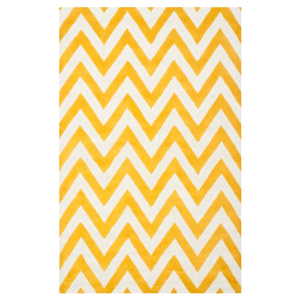 Dalton Textured Area Rug - Gold/Ivory (5'x8') - Safavieh