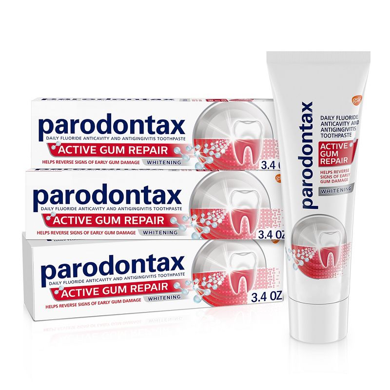 Parodontax Active Gum Repair Whitening Toothpaste - 3.4oz/3pk, 1 of 9