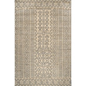 Nuloom Micaela Geometric 5x8 Jute Indoor Area Rug for Dining Room Rug Neutral Rug Living Room Rug Kitchen, Grey/Ivory - 1 of 4