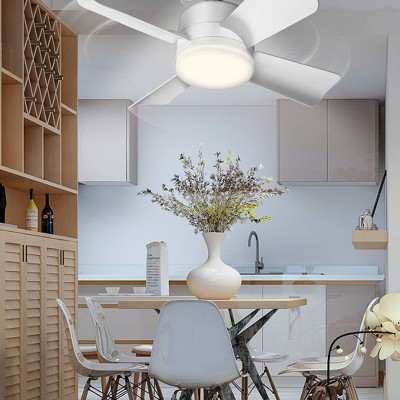 Bright White 6" LED Ceiling Fan with Remote and 4 Blades