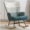 MaseiKar Modern Panelled Armchair with Solid Wood Armrests and Feet, Medieval Modern Sofa, Upholstered Armchair, For Living Room Bedroom Studio - 3 of 4