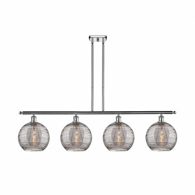 Athens Deco Swirl - 4 Light Stem Hung Island In Industrial Style-12.13 Inches Tall and 48.25 Inches Wide