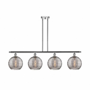 Athens Deco Swirl - 4 Light Stem Hung Island In Industrial Style-12.13 Inches Tall and 48.25 Inches Wide - 1 of 1