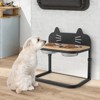 Tangkula Elevated Pet Feeder w/ 2 Stainless Steel Cat Food & Water Bowls - 3 of 4