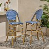 ?Vynxaria Set of 2 French-Inspired Outdoor PE Rattan Barstools - 3 of 4