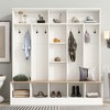 TIRAMISUBEST Wide Design Hall Tree with Storage Bench, Minimalist Shoe Cabinet with Cube Storage & Shelves, Multifunctional Coat Rack with 8 Hooks - 2 of 4
