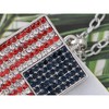 Alilang Patriotic American Flag Pendant Necklace with Red, White, and Blue Crystal Rhinestones - 2 of 4