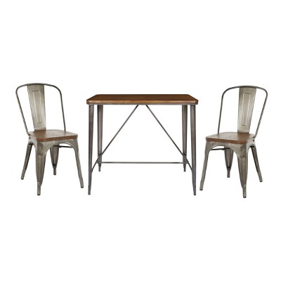 Set of 2 Indio Rectangle Dining Set Walnut - OSP Home Furnishings