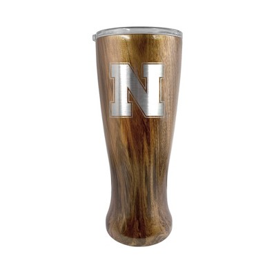 NCAA Nebraska Cornhuskers 20oz Woodgrain Stainless Steel Pilsner Glass