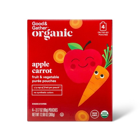 Organic Applesauce Pouches - Apple Carrot - 4ct - Good & Gather™ - image 1 of 4