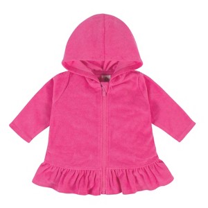 Gerber Baby and Toddler Girls' Swim Zipper Hoodie Terry Coverup - 1 of 4