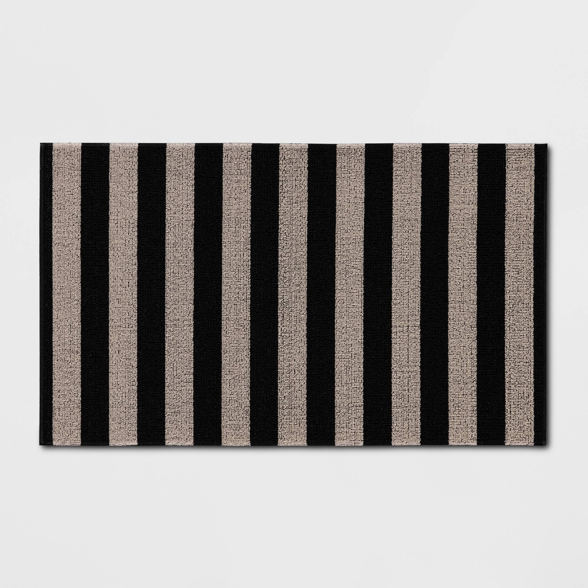 1'6"x2'6" Striped Micro Poly Loop Floormat Black/White - Room Essentials™