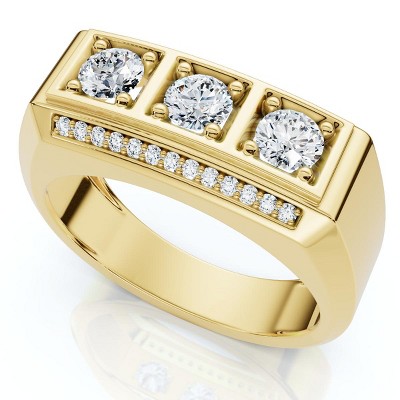 Pompeii3 1Ct TW Men's Diamond Ring Lab Created 14k Gold or Platinum