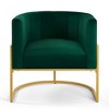 CAVINAS Modern Velvet Upholstered Accent Chair with Curved Backrest and Golden Metal Frame, for Living Room and Bedroom - 2 of 4