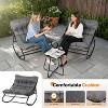 VINGLI Rocking Patio Chairs Set of 2 with Side Table, Heavy Duty 400 LBS Capacity, Padded Outdoor Indoor Rockers, Grey - 3 of 4