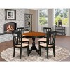 HomeStock 5-Piece Black and Cherry Finish Solid Wood Top Dining table with 4 Chairs with Slat Back - 4 of 4