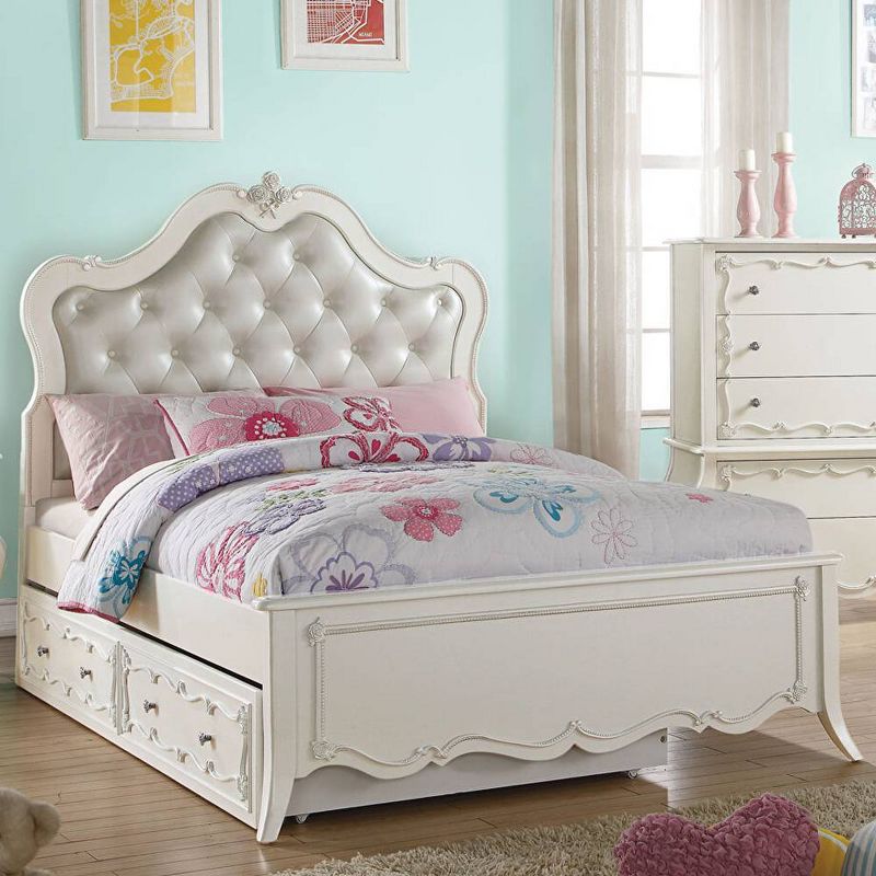 Edalene 87&#34; Twin Bed and Pearl White - Acme Furniture, 1 of 8