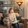GTCLIGHTING Floor Lamps for Living Room - 70" Black Torchiere Standing Floor Lamp with White Mica Shade - Tall Corner Lamp with Adjustable Swing Arm - 3 of 4