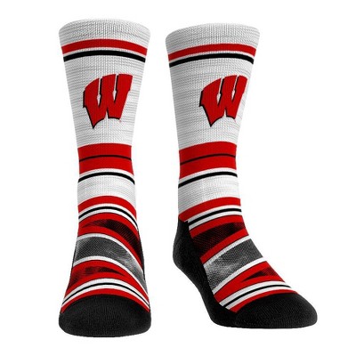 NCAA Wisconsin Badgers Adult Long Distance Crew Socks - L/XL