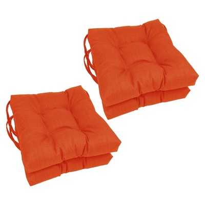 Blazing Needles, 16-inch Spun Polyester Solid Outdoor Square Tufted Chair Cushions (Set of 4)