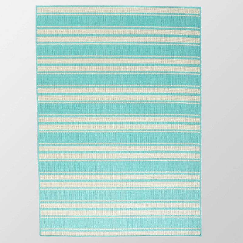 5&#39;3&#34; x 7&#39; Nador Outdoor Rug Teal/Ivory - Christopher Knight Home, 1 of 7