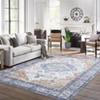 Washable Vintage Printed Rug Non Slip Low Pile Rug Retro Throw Floor Cover Foldable Indoor Carpet for Living Room Bedroom - 2 of 4