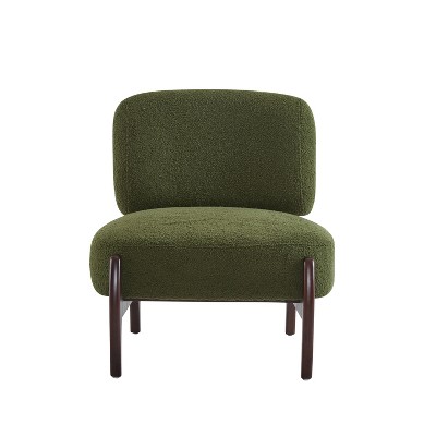 Christopher Knight Home Pawel Modern Rubberwood Boucle Upholstered Accent Chair