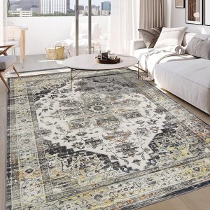 Area Rug, Machine Washable Rug, Stain Resistant Non-Slip Kitchen Rug, Traditional Distressed Accent Rug, Vintage Carpet for Bedroom, Dining Room - 1 of 4