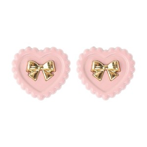 Unique Bargains Bow Heart Shoelace Charms Pink Gold Tone 1 Pair - 1 of 4