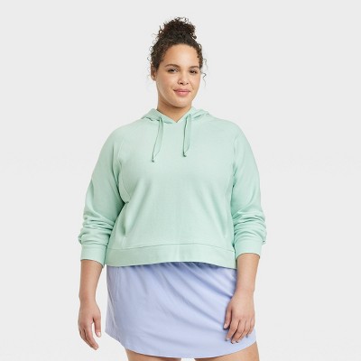 Women s Cozy Rib Hoodie All In Motion Mint Green 3X