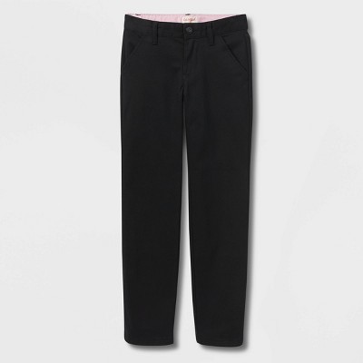 Girls' Slim Straight Fit Uniform Chino Pants - Cat & Jack™ Black