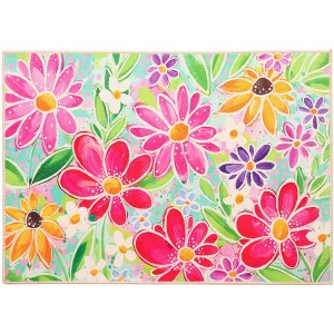 Olivia’s Home Crystal Floral Garden Doormat – Colorful Indoor/Outdoor Coir Entry Mat, 22" x 32", Nature-Inspired Floral Accent Rug - 1 of 3