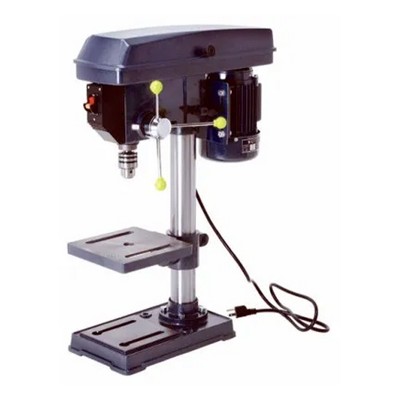 Master Mechanic Corded Electric 6 Inch Slow Speed Bench Mount Drill Press with 5/8 HP Induction Motor, Wheel, and Magnifier Eye Shield, Silver