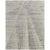 Ivory and Gray Abstract Hand Knotted Worn Faded Area Rug - 4 of 4