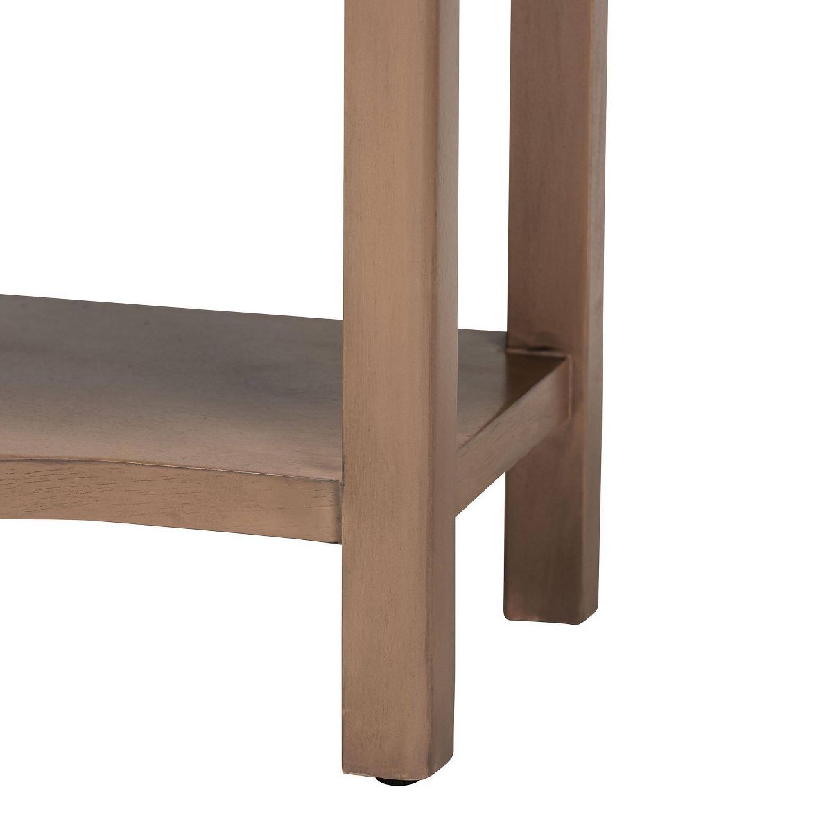 bali & pari Kelila Console Table with Curved Front 2-Drawer Entryway Table with Open Shelf Brown - thumbnail 7