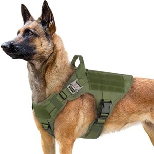 rabbitgoo Tactical Dog Harness for Large, Heavy Duty Pet Harness with Handle, , Adjustable Military Dog Vest for Training Hunting Walking, Green, L - 1 of 1
