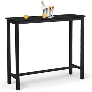 Wooden Outdoor Bar Table, Wood Patio Counter Height Table, Weather-Resistant Patio Pub Table for Garden, Balcony, Poolside, Backyard, Indoor Use - 1 of 4