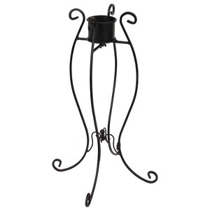 Sunnydaze Outdoor Graceful Curved Steel Gazing Globe Stand - 18.25" - Black - 1 of 4