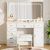 Vanity Desk with Large Mirror and Lights, Makeup Vanity with Charging Station, 3 Lighting Modes Adjustable Brightness - 4 of 4