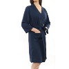 PiccoCasa Women's Spa Lightweight Warm Soft Waffle Pattern Short Robe - 3 of 4