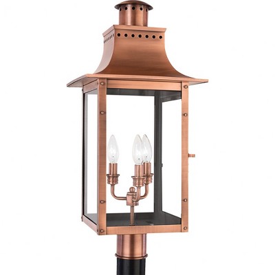 Quoizel Lighting Chalmers 3 - Light Post Light in  Aged Copper