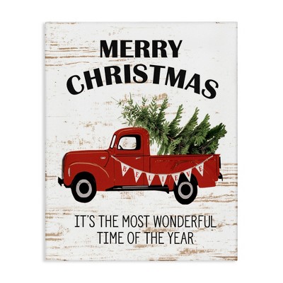Stupell Industries Christmas Most Wonderful Time Vintage Truck, 24" x 30"