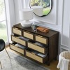 VYNXARIA Bedroom 7 drawer dresser, rattan dresser modern wooden chest of drawers with spacious storage space for bedroom hallway living room - 2 of 4