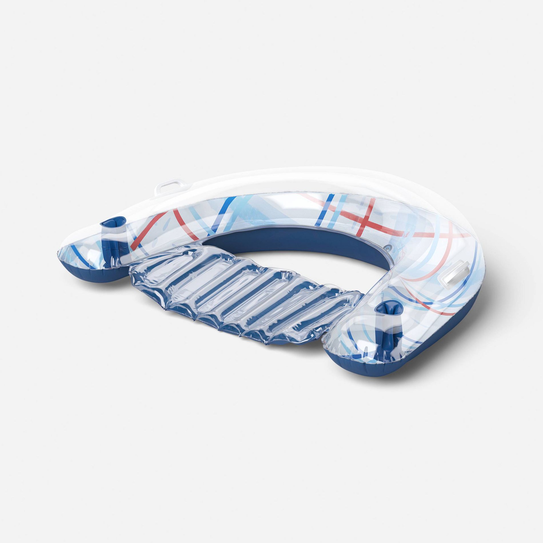 Chill Out Palm Plaid Pool Lounger - Sun Squad™ Blue
